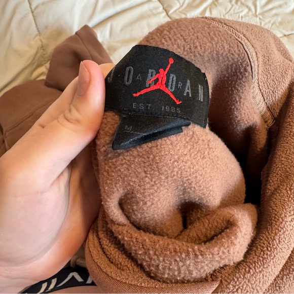 Nike Jumpman Logo Fleece Brown Hoodie - Picture 6 of 6